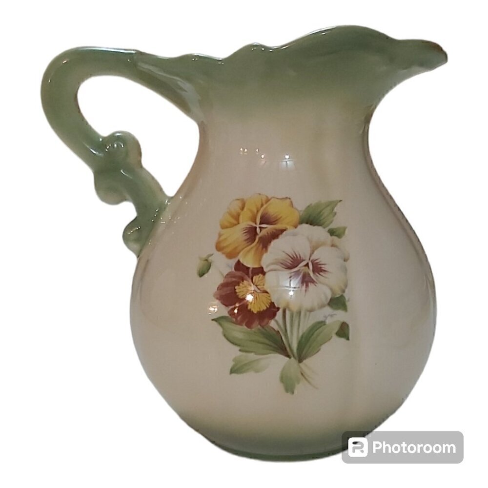 Vintage-Look Pansy Pitcher Jug - 6 Inches Tall, Hobbyist Creation